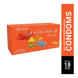 Okamoto Skinless Skin - Orange Dotted Condom - 10Pcs Pack(Japan)